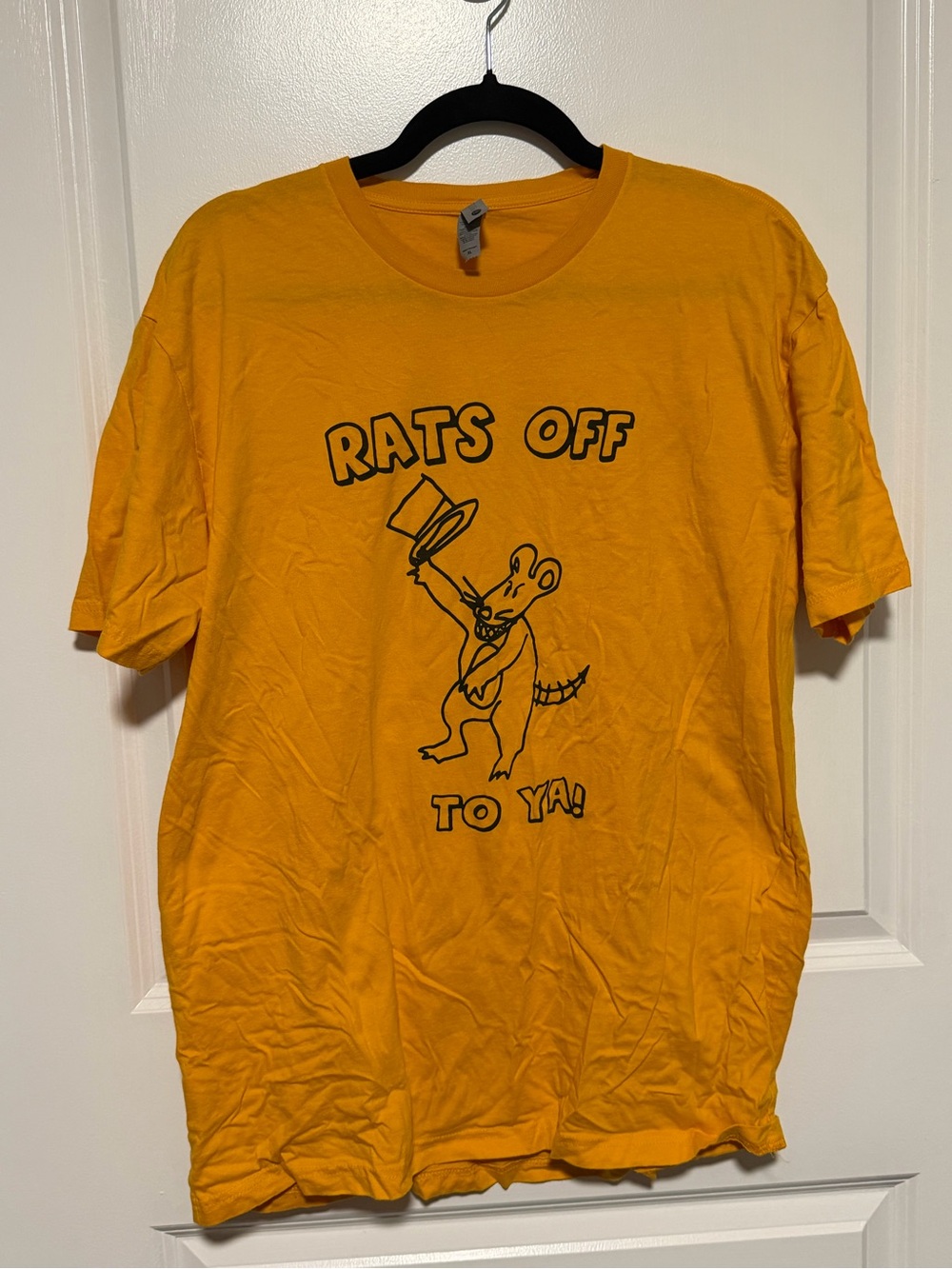 Adult Swim Tom Goes to the MayorYellow Graphic Tee 'Rats Off To Ya'